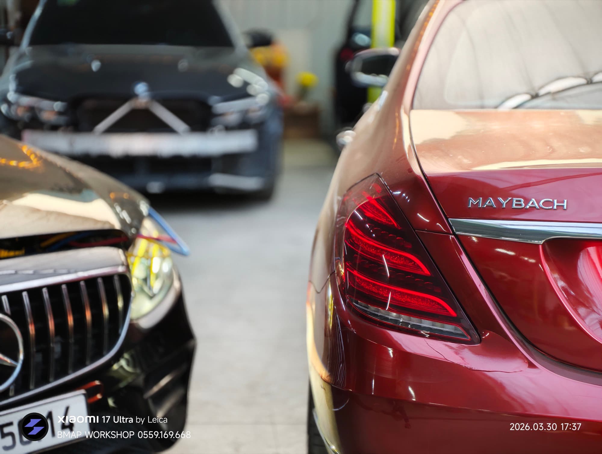Mercedes-Maybach S-Class màu đỏ tại xưởng BMAP Workshop