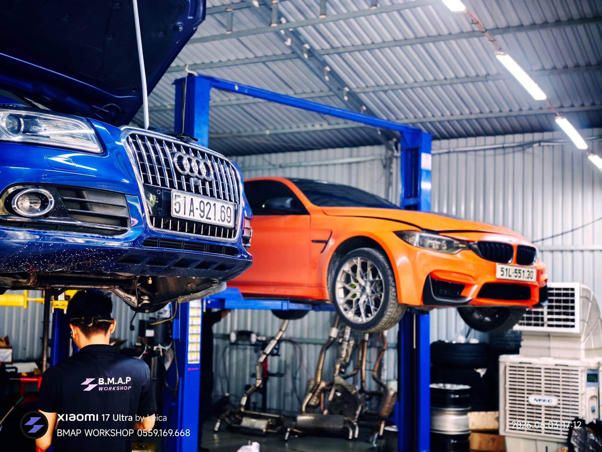 Audi trên cầu nâng chẩn đoán tại BMAP Workshop, Quận 7 TP.HCM